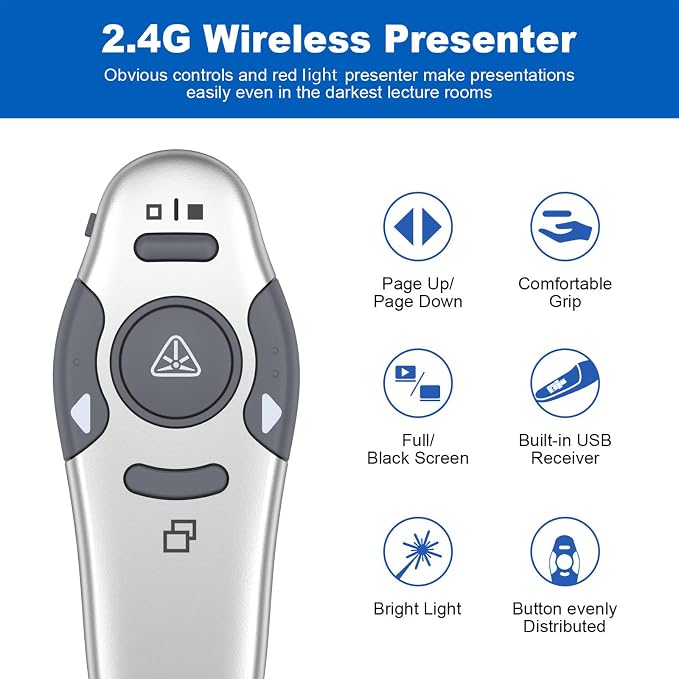 QUI Presentation Clicker Wireless Presenter Remote Clicker — view 2