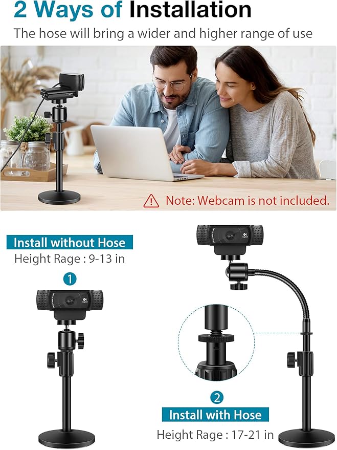 InnoGear Webcam Stand for Desk, Camera Stand Mount Gooseneck Arm for Logitech — view 5