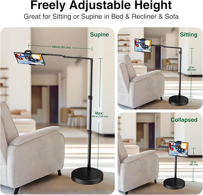 elitehood Adjustable Tablet Floor Stand — view 3