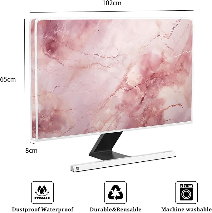 Baocicco Fashion Pink Marble Waterproof Television Cover 40, 43 Inch Full Body — view 2
