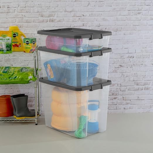 Sterilite 16-Pack Modular Stacker Box, Durable Clear Plastic Storage Bins — view 6