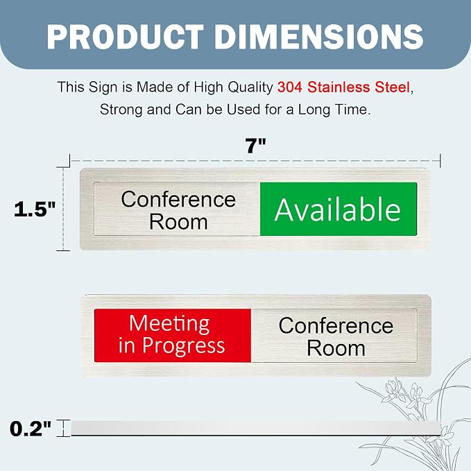 Available or Meeting in Progress Privacy Sign, Vacant Occupied Sign — view 5