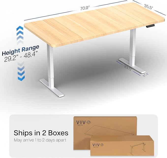 VIVO Electric 71 x 36 in Standing Desk, Memory Height Adjustment, 1B Series — view 3