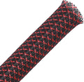100ft - 1/2 inch PET Expandable Braided Sleeving – BlackRed – Alex Tech Braided