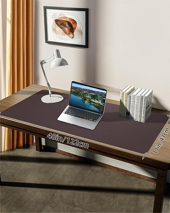 Leather Desk Pad Protector, Mouse Pad, Non-Slip PU Leather Desk Blotter — view 7