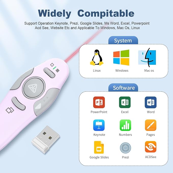 QUI Presentation Clicker Wireless Presenter Remote Clicker — view 5