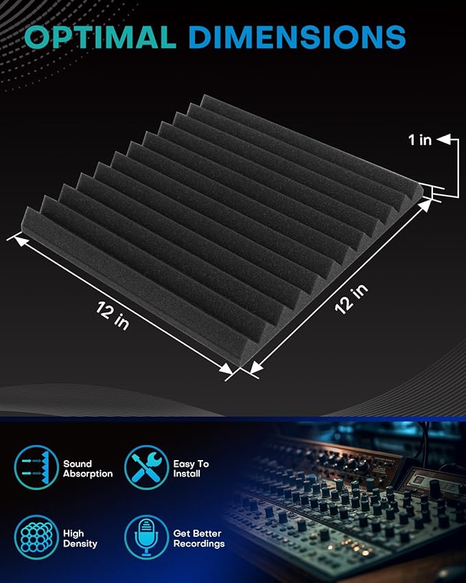 48 Pack Sound Proof Foam Panels — view 2