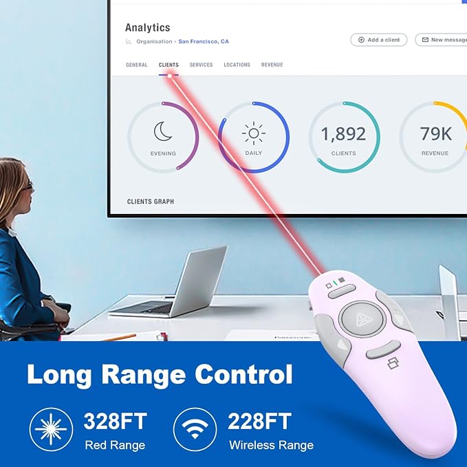 QUI Presentation Clicker Wireless Presenter Remote Clicker — view 5