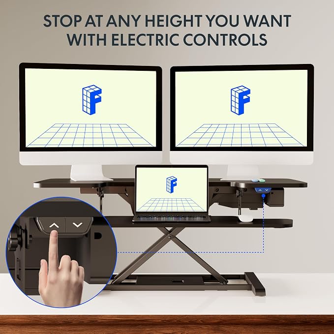 FLEXISPOT 40" Electric Standing Desk Converter, Height Adjustable Riser — view 4