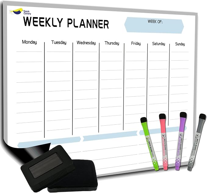 Magnetic Weekly Planner for Fridge