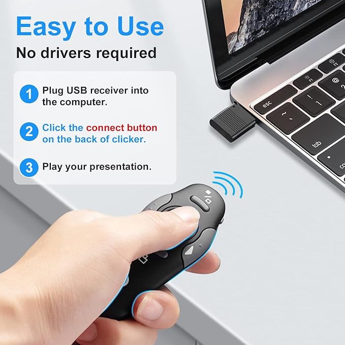 Wireless Presentation Clicker for PowerPoint, Wireless Presenter Remote — view 4