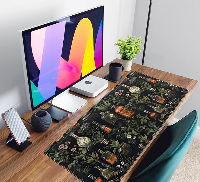 Black Aesthetics Desk Mat Mouse Pad Large Gaming Mouse Pad Desk Pad Mousepad — view 6