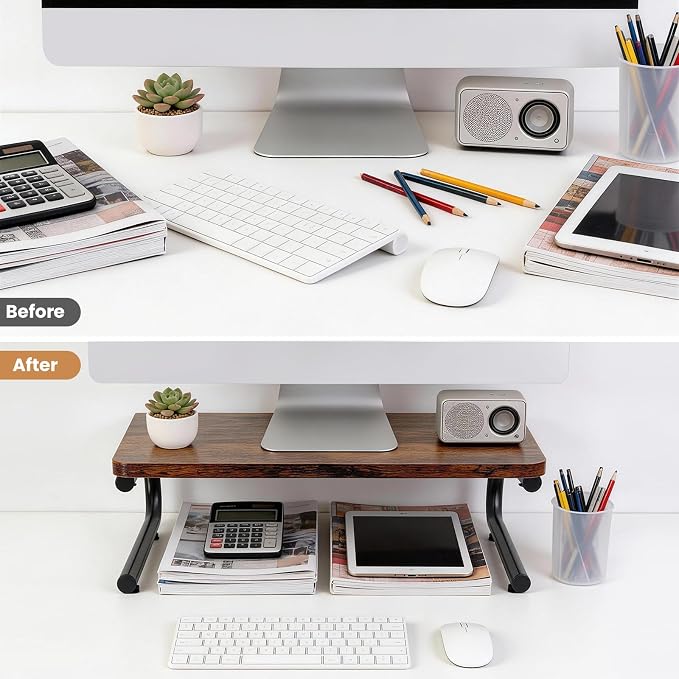 ARCOBIS Monitor Riser for Desk, Wood & Metal Computer Monitor Stand, Printer — view 5