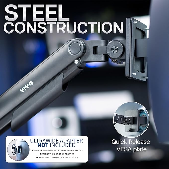 VIVO Heavy Duty Aluminum Ultrawide Monitor Tension Arm — view 6