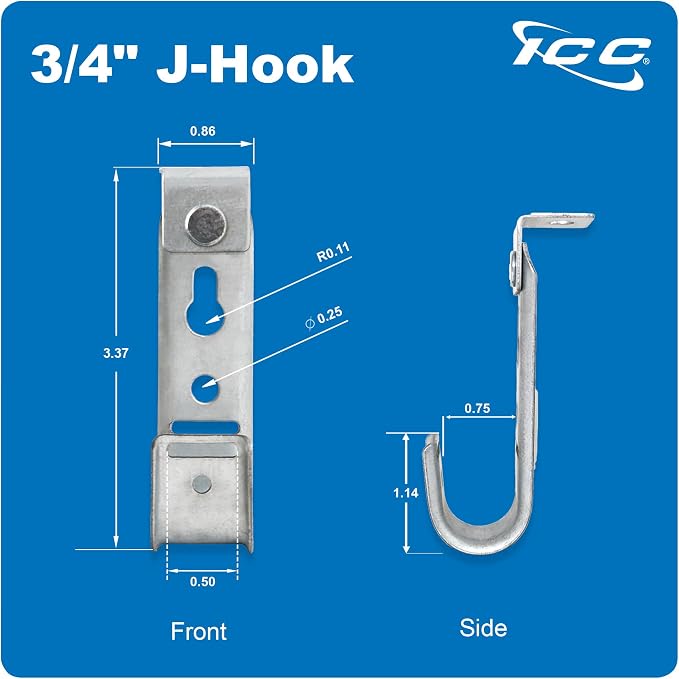 ICC Ceiling Mount J Hook 3/4” Without Retainer Clip — view 8