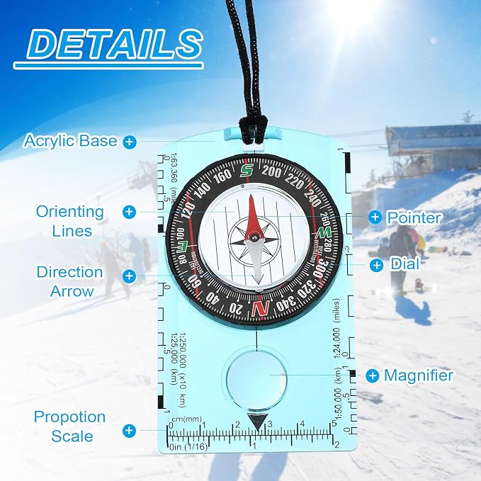 PATIKIL Orienteering Compass, Navigation Backpacking Compasses — view 3