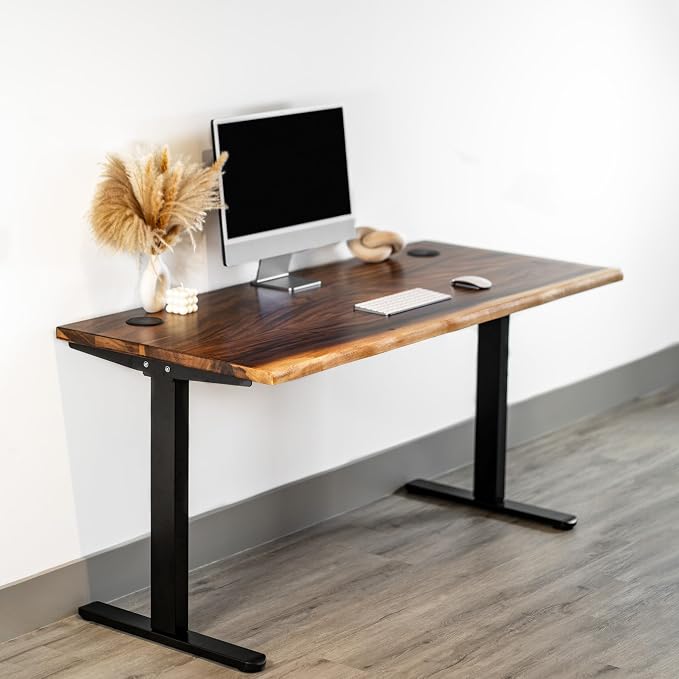 Standing Desk – Walnut Solid Wood Desk, Natural Live Edge, Adjustable Height — view 2
