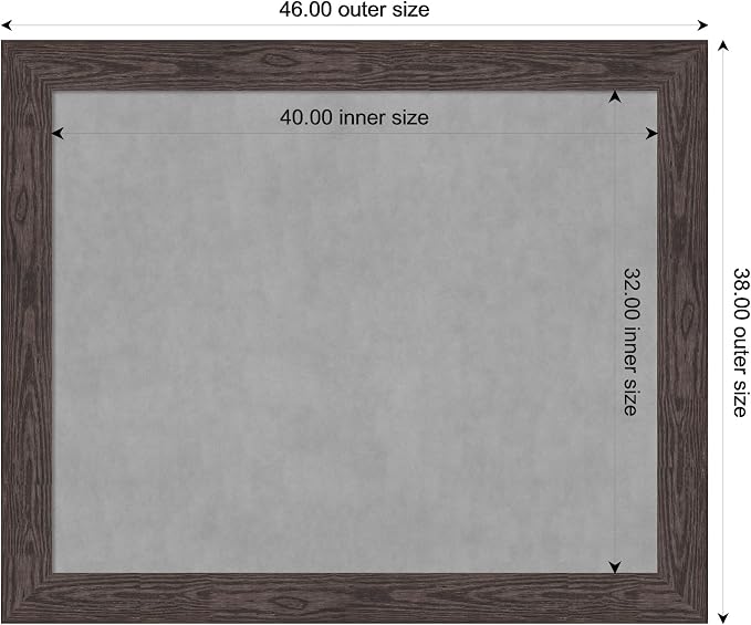 Amanti Art Black Framed Magnetic Board 38x46 X-Large Vision Board — view 3