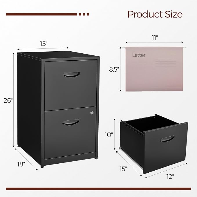 Kubohogar 2 Drawer File Cabinet — view 3