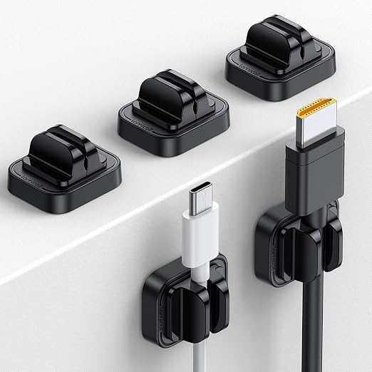 5Pack Cable Spring Holder Clips, Cord Organizer