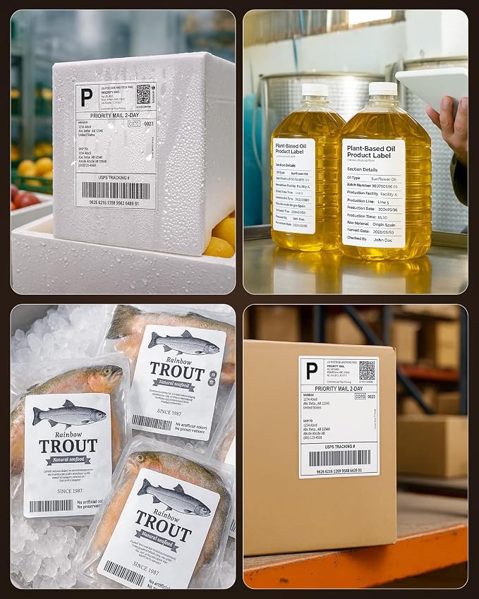 MUNBYN 4"x6" Direct Thermal Shipping Labels, Durable Waterproof, Scratch-Proof — view 8