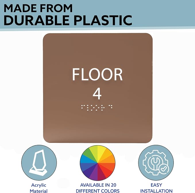 Clean Grey ADA Floor 4 Sign — view 2