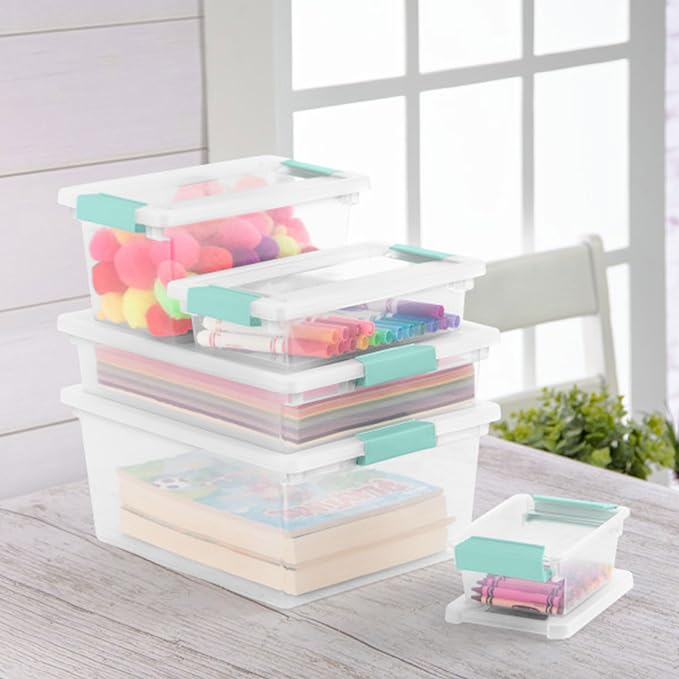 Sterilite 12-Pack Clip Box, Stackable Clear Plastic Bins — view 8