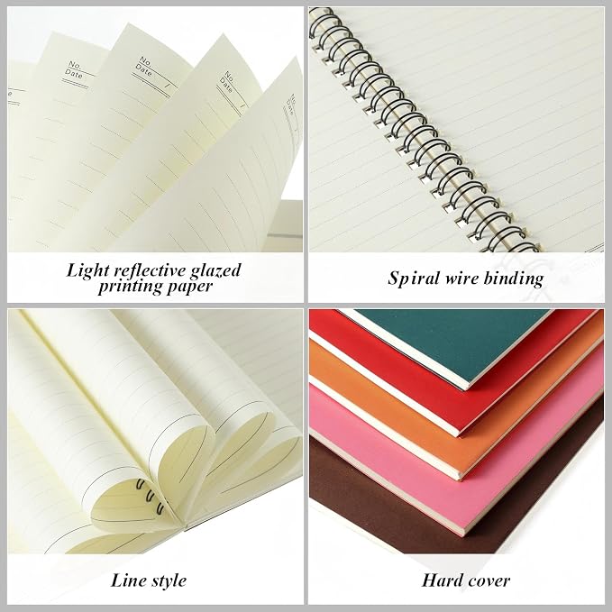Leelosp 12 Pack Small Spiral Notebook A5 Lined College Ruled Spiral Journal — view 2