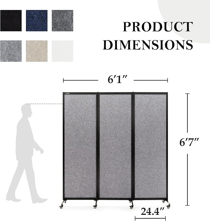 Upgrade Version Room Partition and Divider, Freestanding Rolling Dividers — view 2