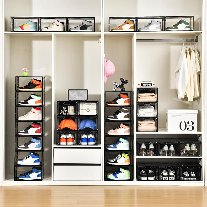 Stebopum 12 Pack Stackable Shoe Storage Organizer — view 9