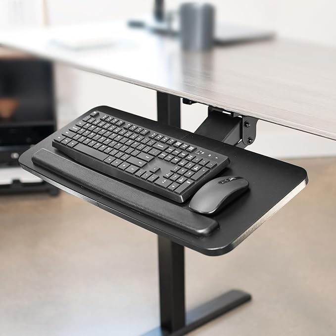 VIVO Adjustable Computer Keyboard & Mouse Platform Tray Ergonomic Under Table — view 2