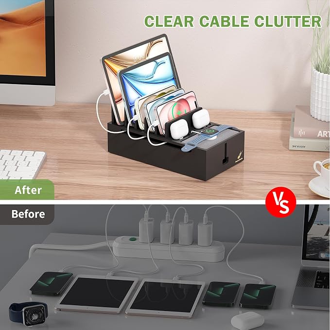 Pezin & Hulin Multi Charger Station Organizer, 5-Port USB Charger Dock — view 7