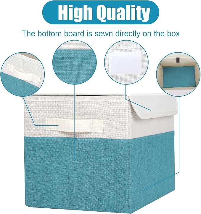 Bagnizer Large 22 Quart Linen Fabric Foldable Storage Bin Cube Organizer Basket — view 5
