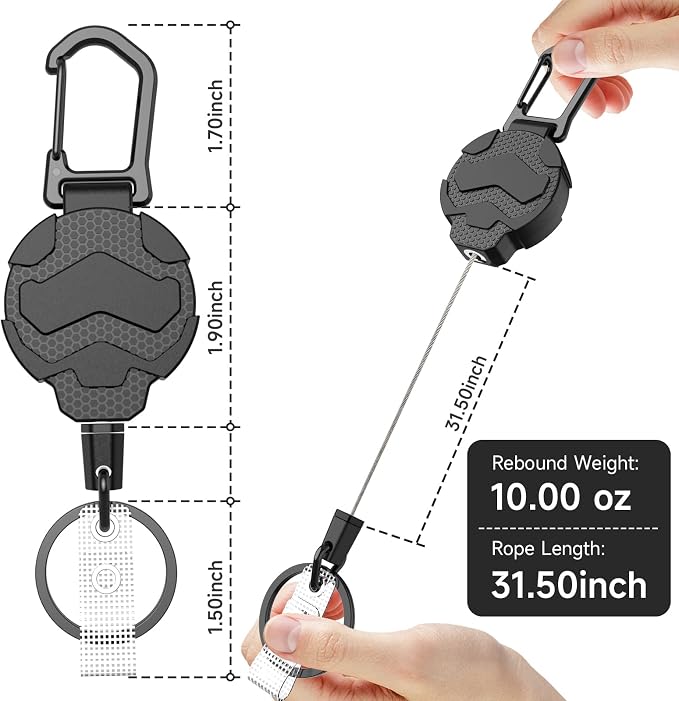 VYNCS Retractable Keychain Badge Holder — view 2