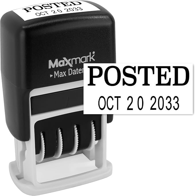 MaxMark Self-Inking Rubber Date Office Stamp