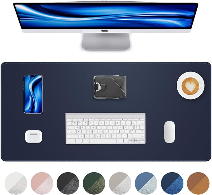 Leather Desk Pad Protector, Desk Mat, Large Mouse Pad, Non-Slip Desk Pad