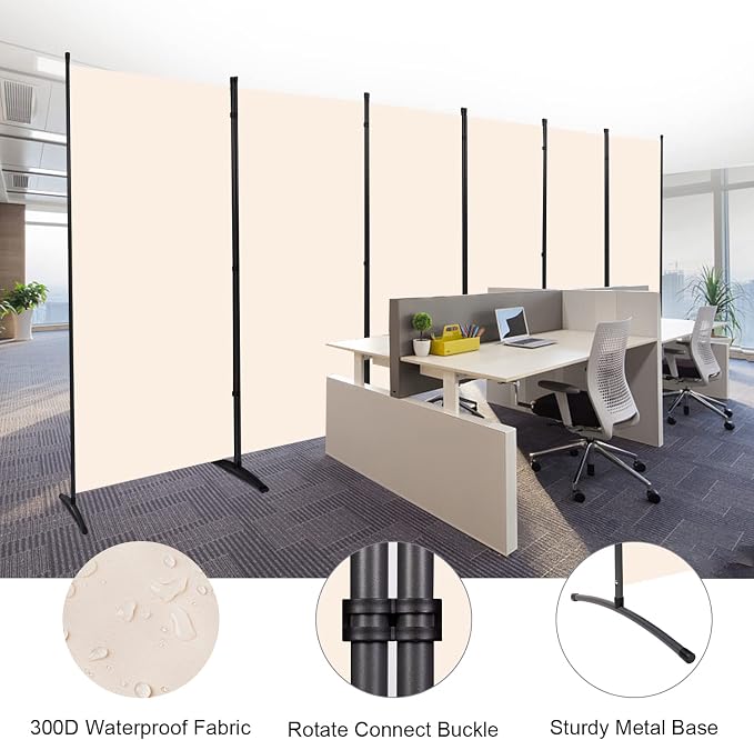 Room Divider 6FT Folding Privacy Screens, 6 Panel Partition Room Dividers — view 2