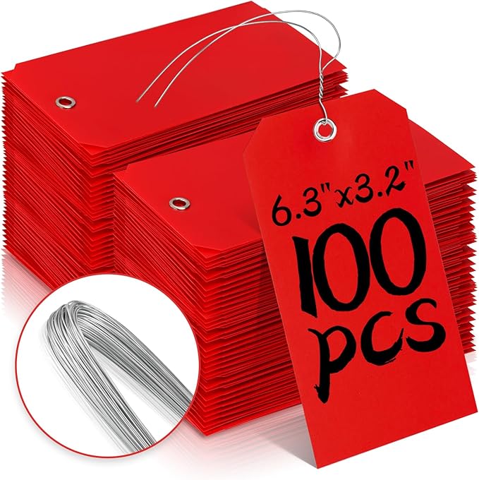 100 Plastic Shipping Tags