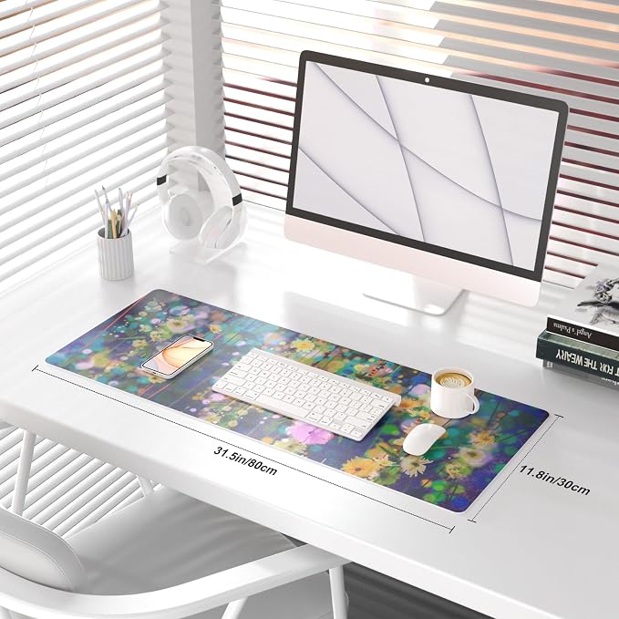 QIYI Large Desk Pad, Waterproof PU Leather Mouse Pad — view 2