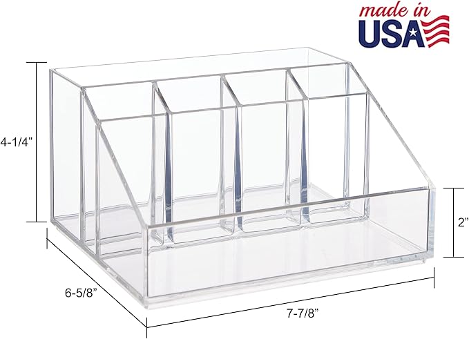 STORi Chloe Clear Plastic Stackable Desk Organizer, Rectangular 6-Compartment — view 3