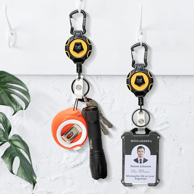 MNGARISTA 2-Pack Upgraded Retractable Keychain, 10 OZ Retraction, 31.5" — view 2