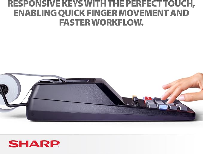 Sharp 12-Digit Print Calculator Desktop Size Adding Machine, Large Easy-to-Read — view 7