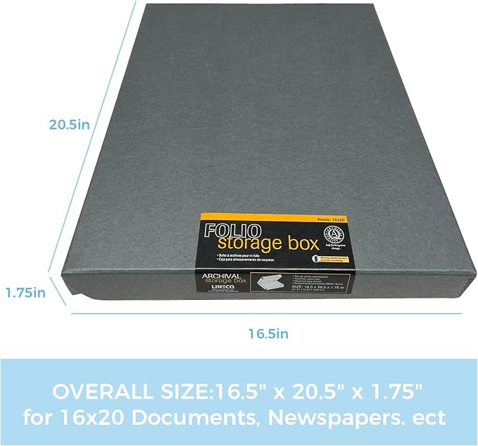 Lineco Folio Storage Box, Clamshell Design — view 2