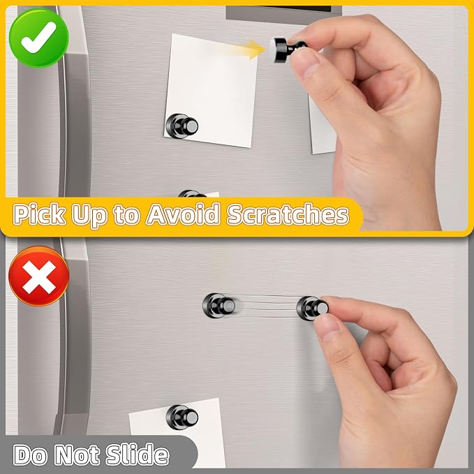 VNDUEEY 24Pcs Black Fridge Magnet Refrigerator Magnets, Magnets — view 4