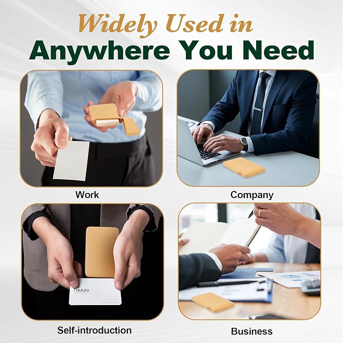 Yookin Wood Business Card Holder Wooden Magnetic Business Card Case Portable — view 6