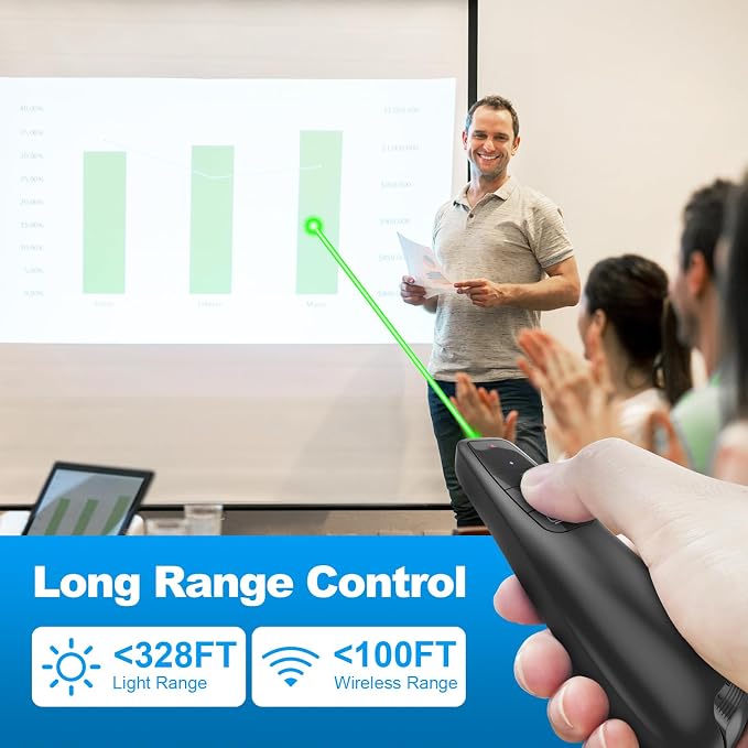 Wireless Presentation Clicker PowerPoint Presenter Remote : USB Type C Clicker — view 2