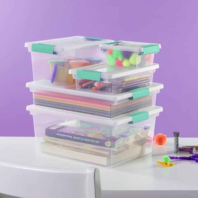 Sterilite 12-Pack Clip Box, Stackable Clear Plastic Bins — view 4