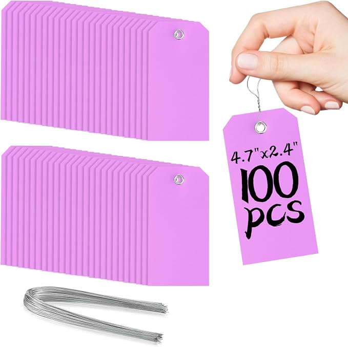 100 Plastic Shipping Tags