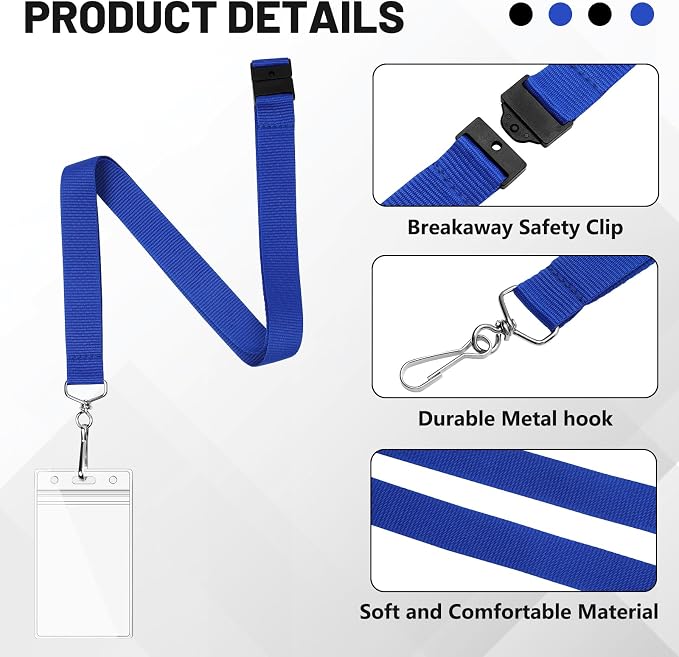 24-Pack Blue Breakaway Lanyards — view 4