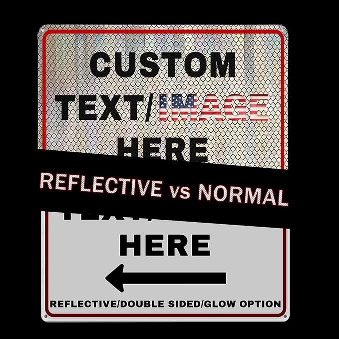 Custom Sign Left or Right Arrow, Glow in the Dark/Reflective Option, Customize — view 3